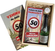 BOHEMIA GIFTS Dárková dřevěná bedna - k 50. narozeninám - Víno