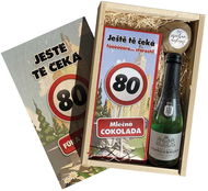 BOHEMIA GIFTS Dárková dřevěná bedna - k 80. narozeninám - Víno