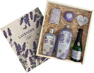 BOHEMIA GIFTS Dárková dřevěná bedna - Levandule XL - Víno