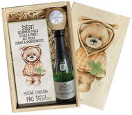 BOHEMIA GIFTS Dárková dřevěná bedna - Pro štěstí - Víno