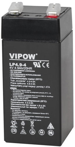 Vipow BAT0271 Gelový akumulátor 4 V, 4,9 Ah - Rechargeable Battery - Main image