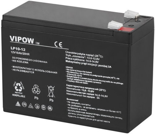 Vipow BAT0215 Gelový akumulátor 12 V, 10 Ah - Rechargeable Battery - Main image