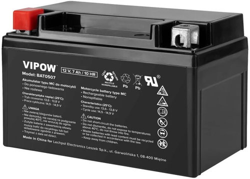 Vipow BAT0507 Gel Rechargeable Battery MC 12V/7Ah - Rechargeable Battery - Main image