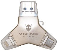Viking USB Flash disk 3.0 4 v 1 32 GB strieborný - USB kľúč