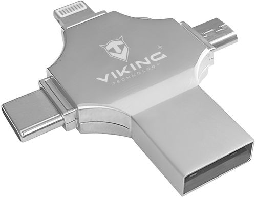 Viking USB Flash Disk 16GB 4v1 stříbrný - Flash disk - Hlavní obrázek