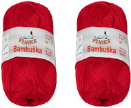 Vlnika SET 2 ks - Příze Bambuška 50 g - 20 červená - Yarn