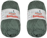 Vlnika SET 2 ks - Příze Bambuška 50 g - 21 šedá - Yarn