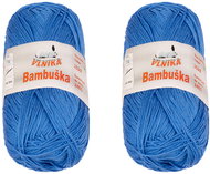 Vlnika SET 2 ks - Příze Bambuška 50 g - 2528 modrá - Yarn