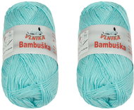 Vlnika SET 2 ks - Příze Bambuška 50 g - 47 tyrkysová - Yarn