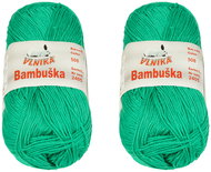 Vlnika SET 2 ks - Příze Bambuška 50 g - 508 zelená - Yarn