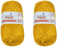 Vlnika SET 2 ks - Příze Bambuška 50 g - 52 hořčicová - Yarn