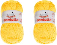 Vlnika SET 2 ks - Příze Bambuška 50 g - 6 žlutá - Yarn