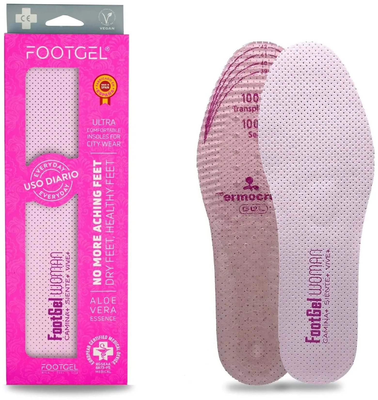 Footgel Gel WALK női cipőhöz illatosított - Aloe vera, 35-38 méret