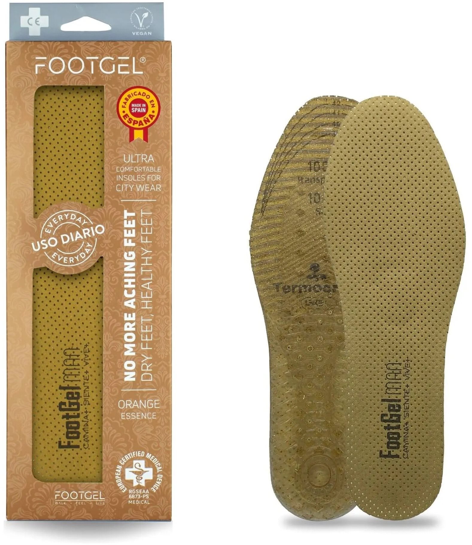 Footgel WALK Zselés talpbetét, férfi, narancs illat, méret 43-47