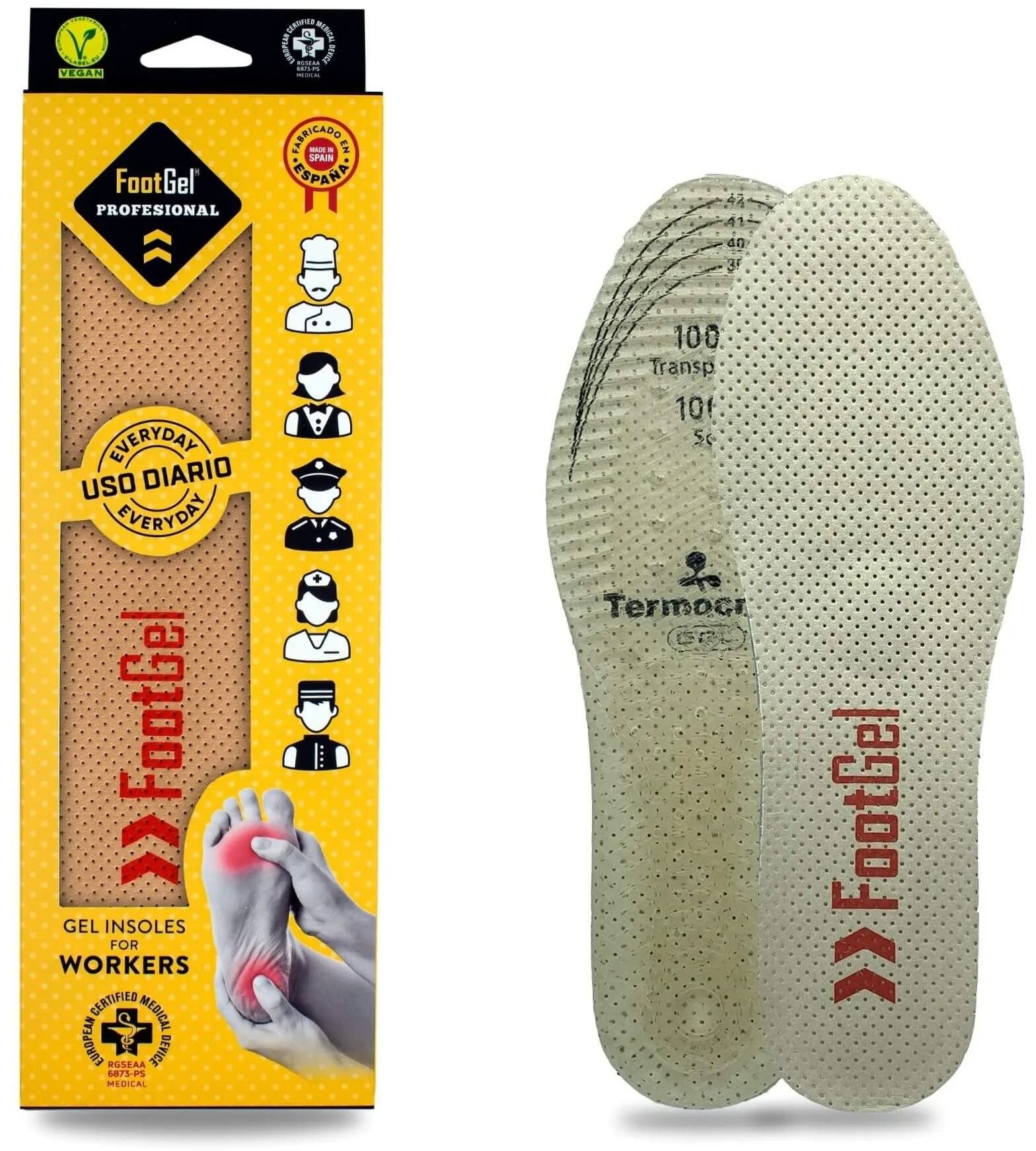 Footgel PROFESIONAL Zselés talpbetét, eukaliptusz illat, méret 43-47