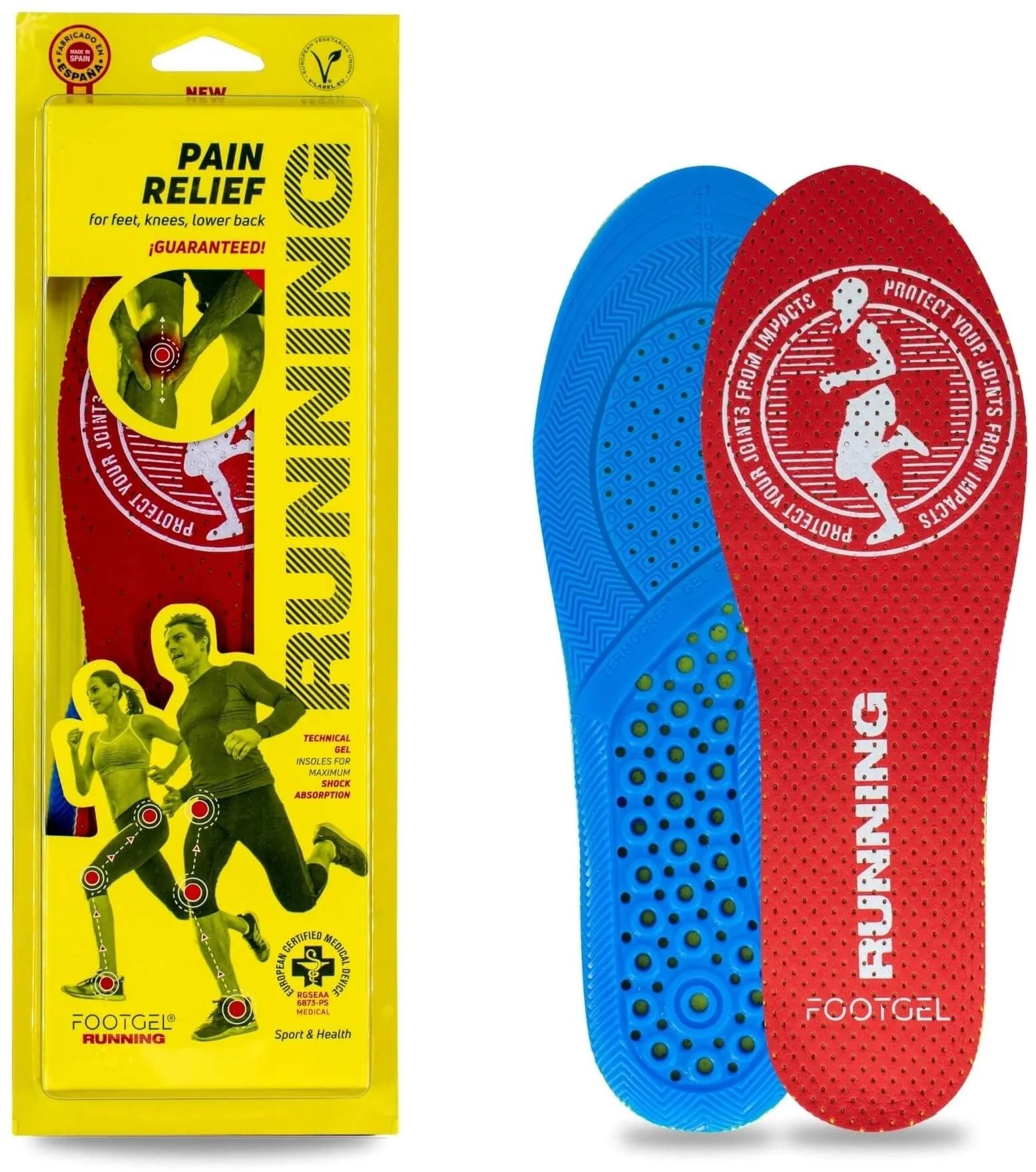 Footgel RUNNING, illattal - eukaliptusz, 39-42 méret