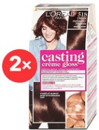 ĽORÉAL CASTING Creme Gloss 518 Lieskovcové mochaccino 2× - Farba na vlasy