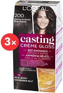 ĽORÉAL CASTING Creme Gloss 200 Ebenová čierna 3 × - Farba na vlasy