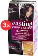 ĽORÉAL CASTING Creme Gloss 316 Tmavá fialová 3 × 180 ml - Farba na vlasy