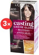 ĽORÉAL CASTING Creme Gloss 400 Tmavý gaštan 3 × 180 ml - Farba na vlasy