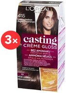 ĽORÉAL CASTING Creme Gloss 415 Ľadový gaštan 3 × 180 ml - Farba na vlasy