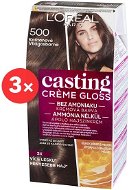 ĽORÉAL CASTING Creme Gloss 500 Gaštanová 3 × 180 ml - Farba na vlasy