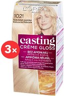 ĽORÉAL CASTING Creme Gloss 1021 Blonde Light Pearl 3 × - Hair Dye