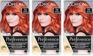 ĽORÉAL PARIS Préférence 74 Mango Intense Copper 3 × - Hair Dye