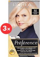 ĽORÉAL PARIS Préférence 92 Svetlá blond dúhová 3× - Farba na vlasy