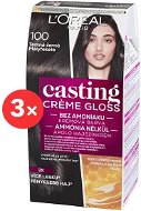 ĽORÉAL CASTING Creme Gloss 100 Temne čierna 3 × 180 ml - Farba na vlasy