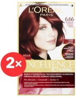ĽORÉAL PARIS Excellence Creme  6.66 Intenzivní Červená 2× - Barva na vlasy