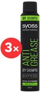 SYOSS Anti Grease Dry Shampoo 3× 200 ml - Szárazsampon