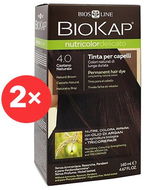 BIOKAP Nutricolor Delicato Brown Gentle Dye 4.00 (2× 140 ml) - Prírodná farba na vlasy