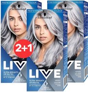 SCHWARZKOPF LIVE 98 Silver Steel 3× 50 ml - Farba na vlasy