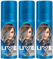 SCHWARZKOPF LIVE Color Sprays Silver Splash 3 × 120 ml - Hair Colour Spray