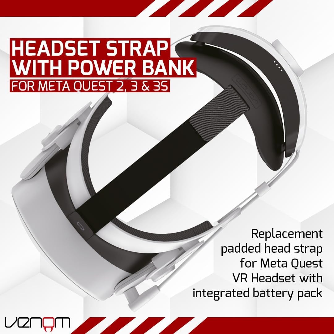 Venom VS4209 Universal Headset Strap for Meta Quest 2 & 3 with 5000 mAh Battery