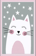 Vopi Dětský koberec s kočičkou F0132 pink 160 × 230 cm - Carpet