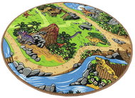 Vopi Children's carpet with dinosaurs circle 200 cm - Carpet