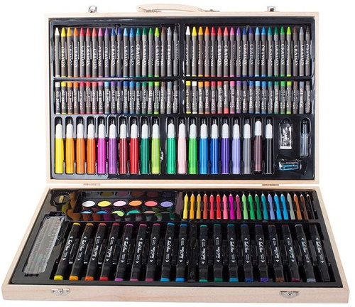 Verk 18238 Art painting set in wooden case 188 pcs - Art Supplies - Main image