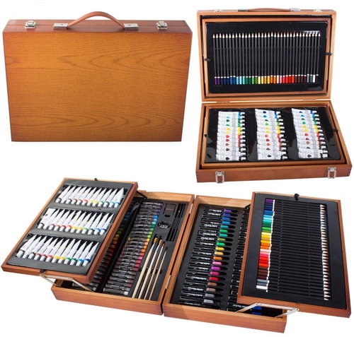 Verk 18234 Large set in wooden case for painter 174 pcs - Art Supplies - Main image