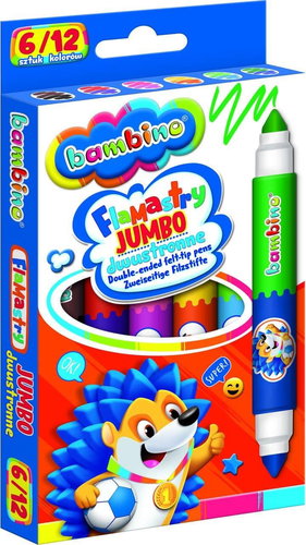 KIK KX5477 BAMBINO Jumbo double-sided markers 6 pcs / 12 colours - Markers - Main image