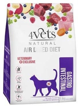 4vets Air Dried Natural Veterinary Exclusive Gastro Intestinal 1 kg - Diet Cat Kibble - Main image