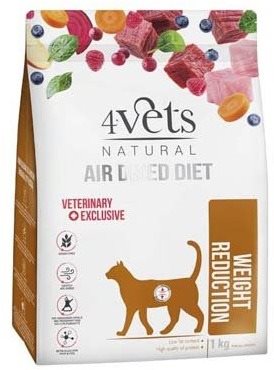 4vets Air Dried Natural veterinary Exclusive Weight Reduction 1 kg - Diet Cat Kibble - Main image