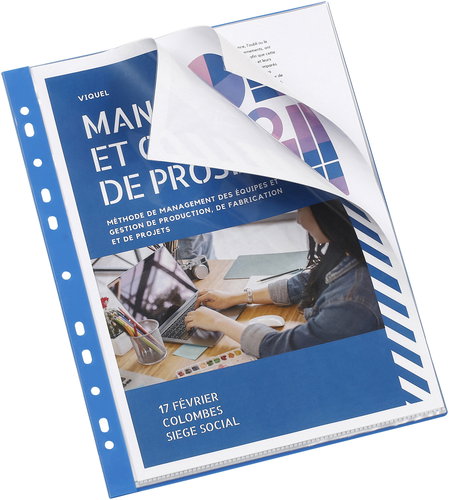 VIQUEL hanging prospectus book 20 pockets, blue - Document Folder - Main image