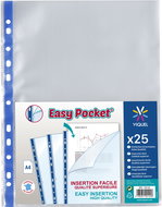 VIQUEL EasyPocket A4/65 micron, glossy, blue stripe - pack of 25 - Sheet Potector
