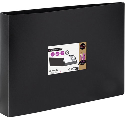 VIQUEL Creativ Gallery pořadač A4 na šířku, 2kroužkový, 4 cm, černý - Document Folder - Main image