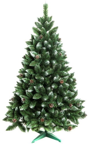 TopKing Christmas tree pine with pine cones 180 cm diamond - silver crystals, non-flammable - Christmas Tree - Main image