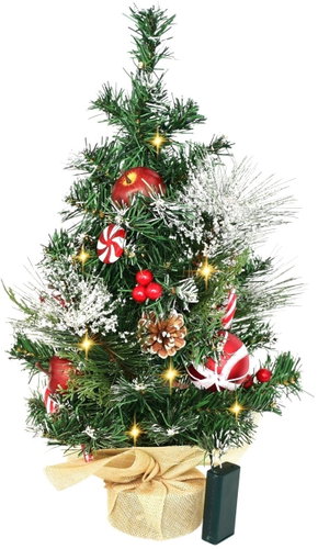 DOMMIO Snow tree with red balls 10 LEDs, 50 cm - Christmas Tree - Main image