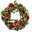 Red flowers and pine cones, 25 cm