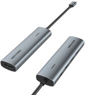 Vention 5-in-1 USB-C to HDMI / 3x USB 3.0/ PD Docking Station 0.15M Gray Aluminum Alloy Type - Dokovací stanice